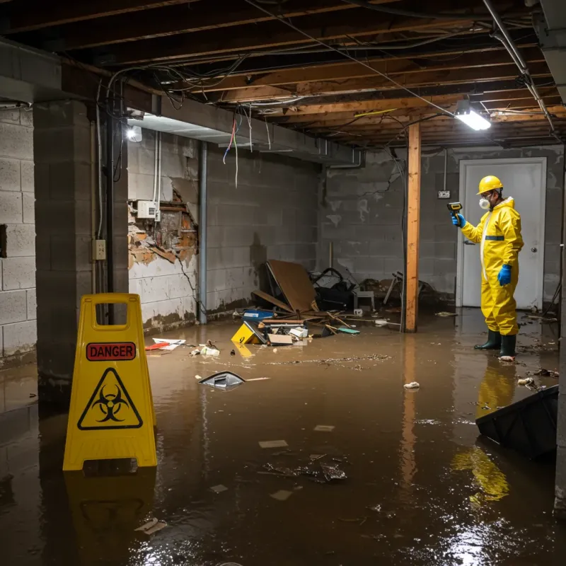 Flooded Basement Electrical Hazard in Lafayette County, FL Property